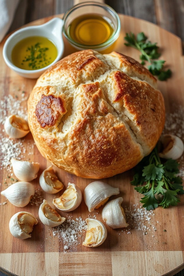artisan garlic sourdough bread