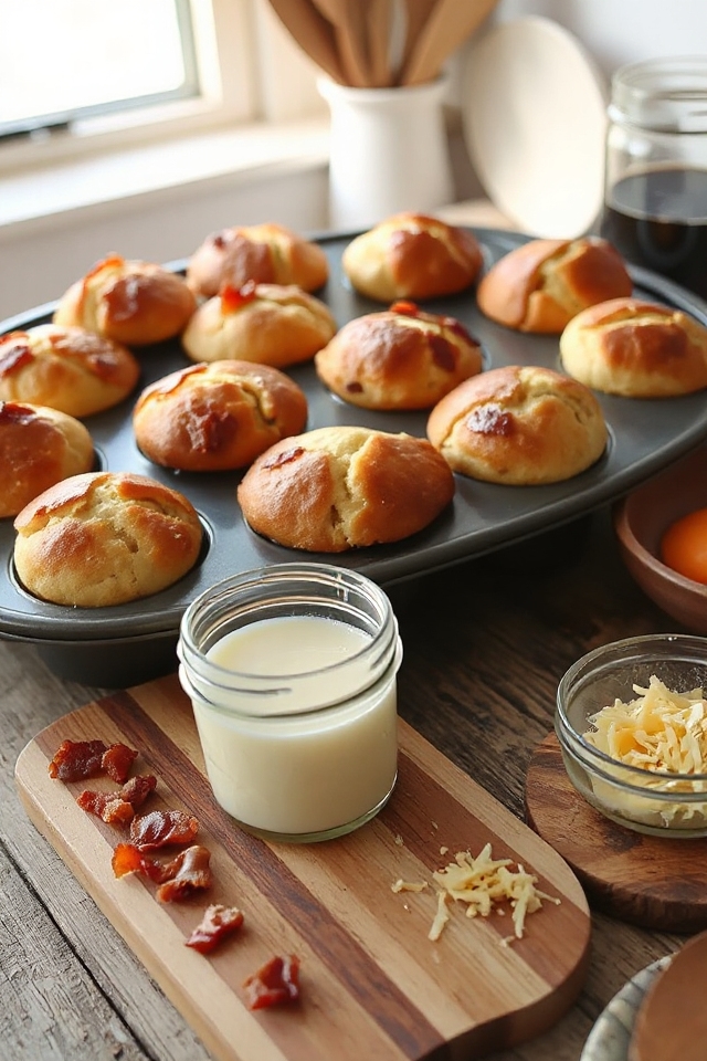 bacon infused sourdough muffins