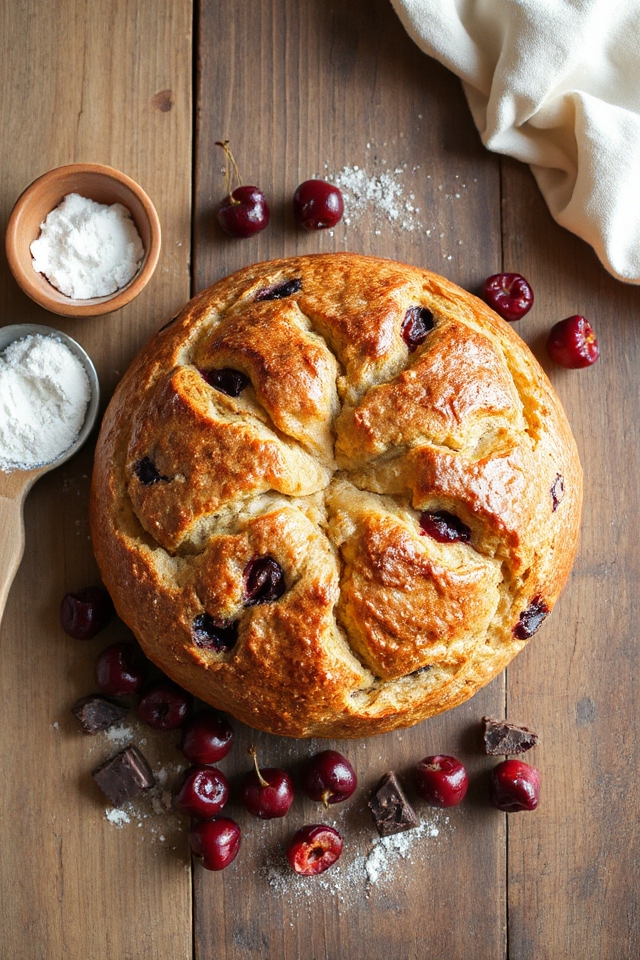 chocolate cherry sourdough bread