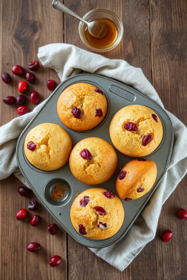 cranberry orange sourdough muffins