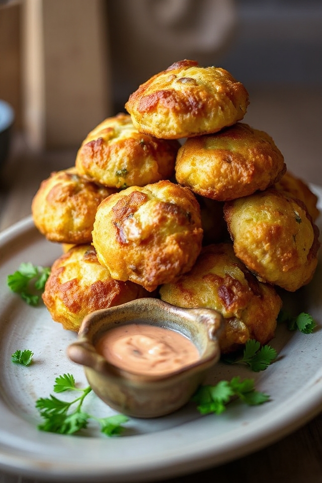 crispy sourdough clam fritters