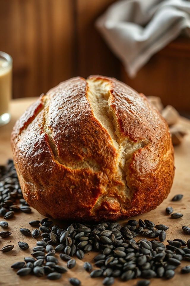 crusty sourdough rye bread