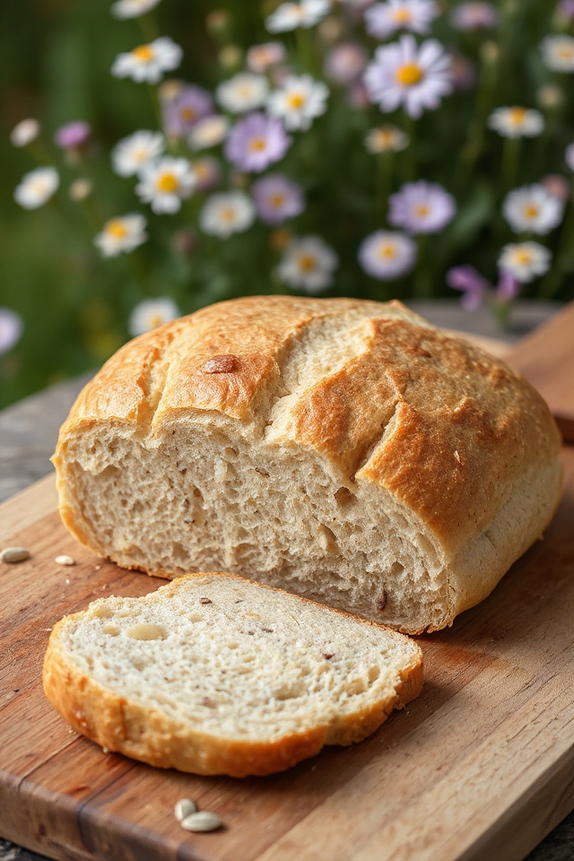 no knead sourdough flax seed