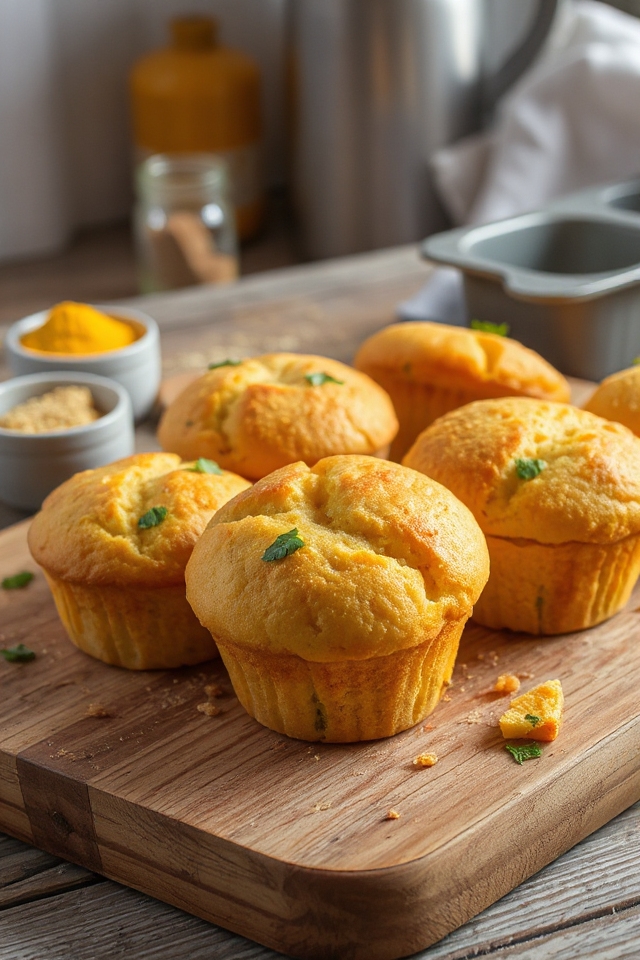 savory sourdough curry muffins