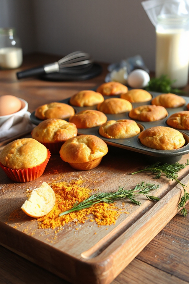 savory sourdough curry muffins