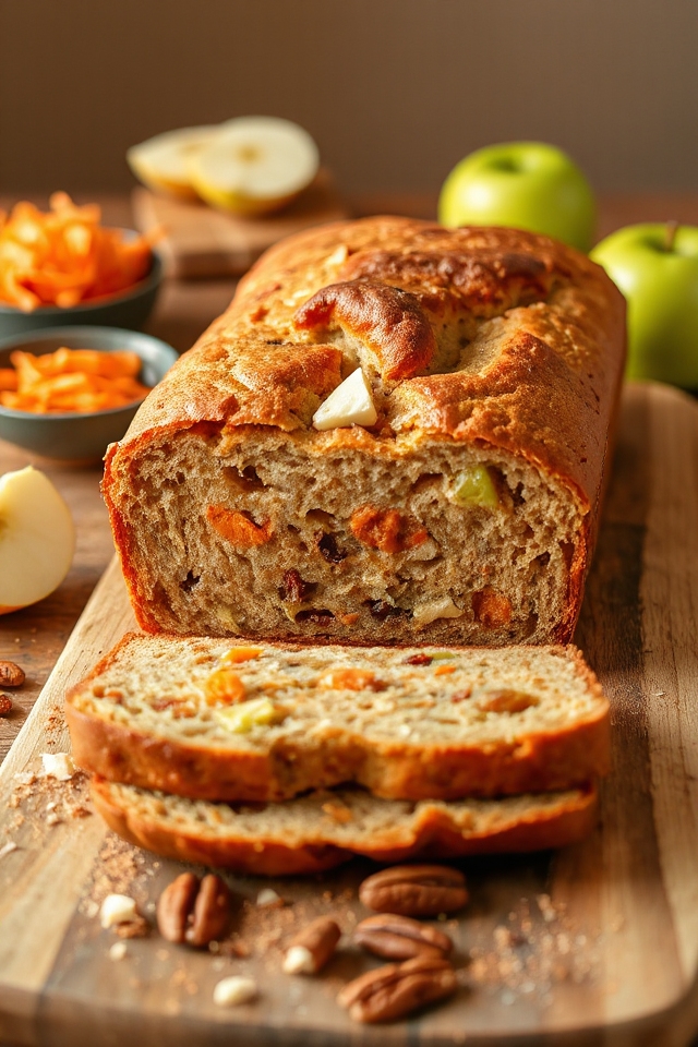 sourdough apple carrot bread