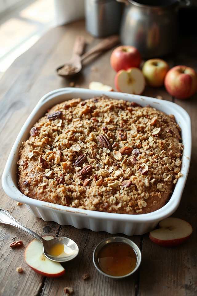 sourdough apple crumble cake