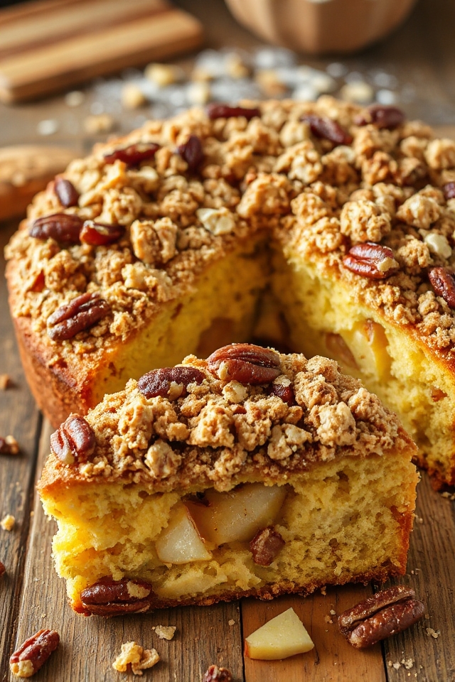 sourdough apple crumble cake