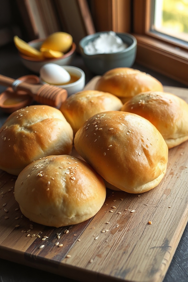 sourdough buns baking process