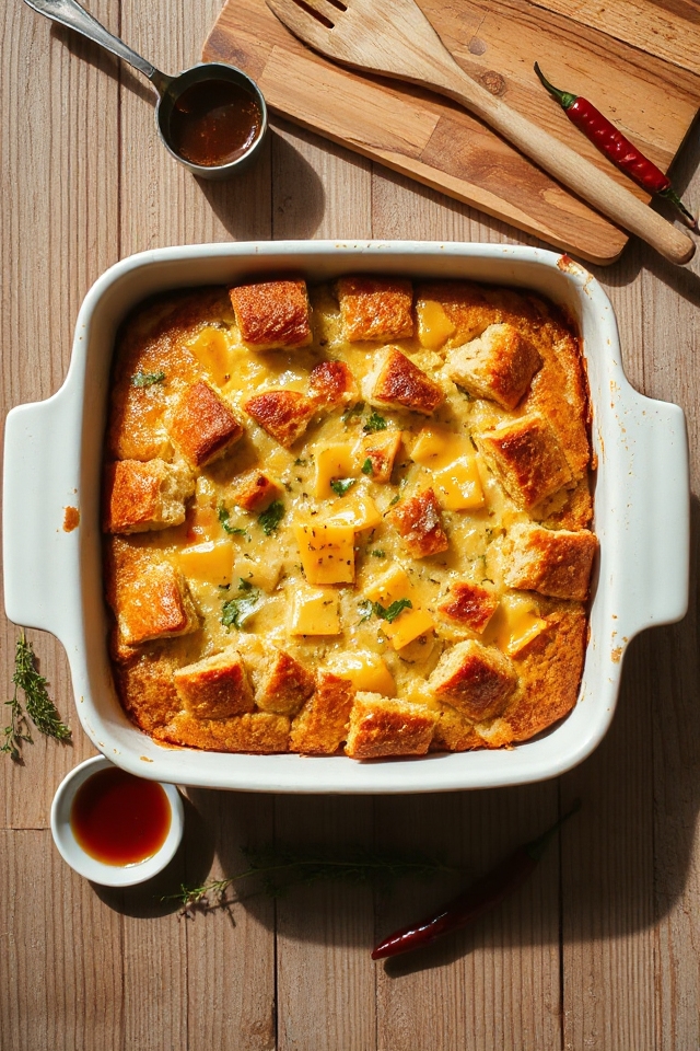 sourdough cheddar bread pudding