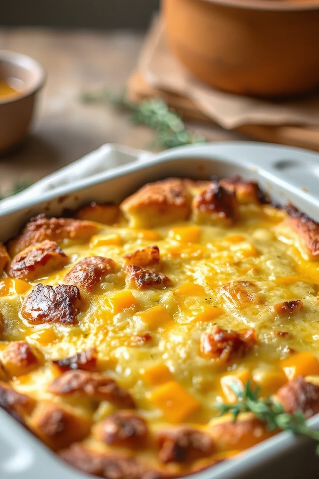 sourdough cheddar bread pudding