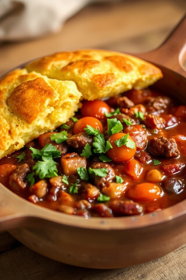 sourdough cornbread chili bake