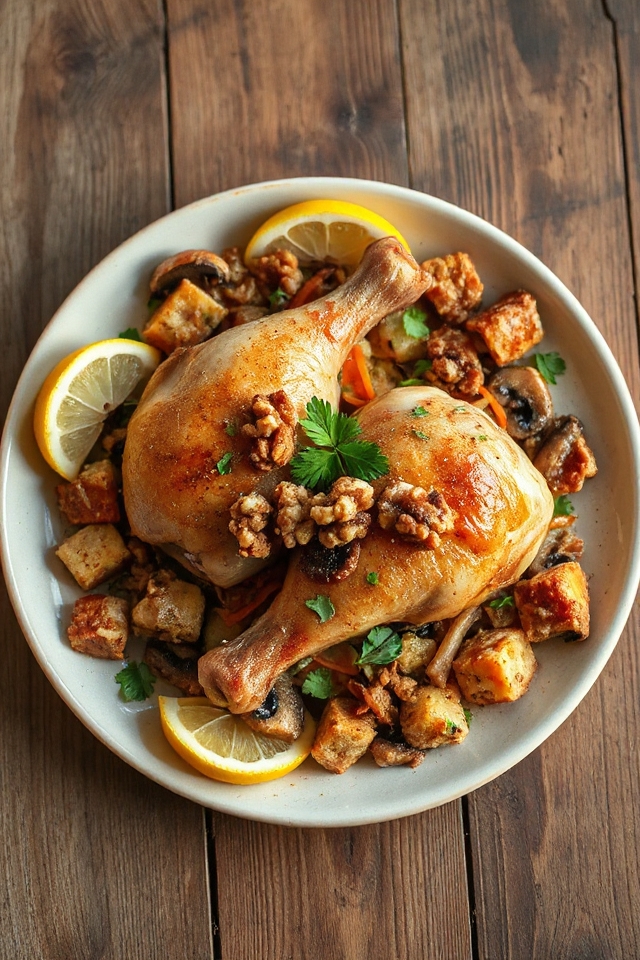 sourdough mushroom stuffed chicken