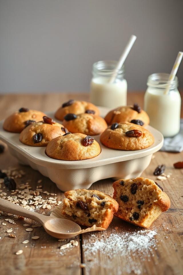 sourdough oatmeal raisin muffins