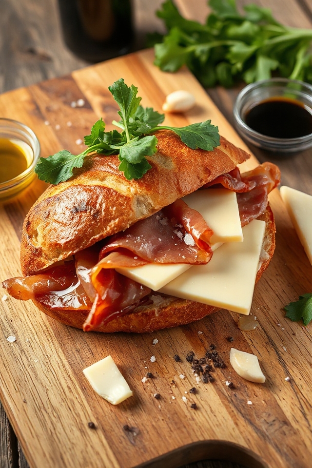 sourdough sandwich with prosciutto