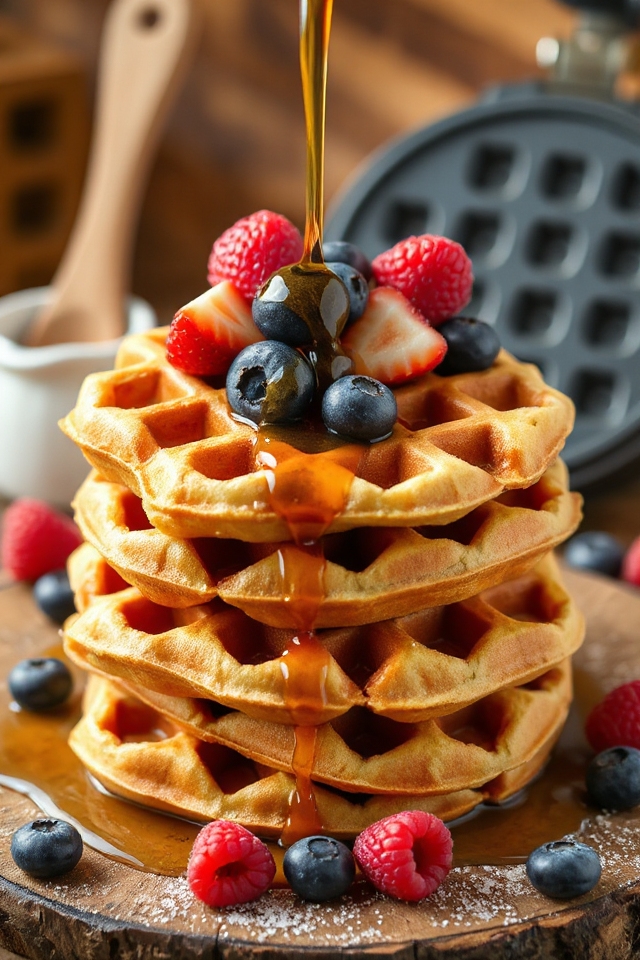 sourdough waffles with egg whites