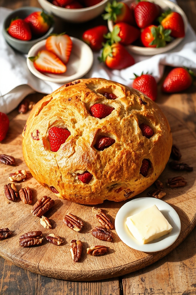 strawberry infused sourdough bread